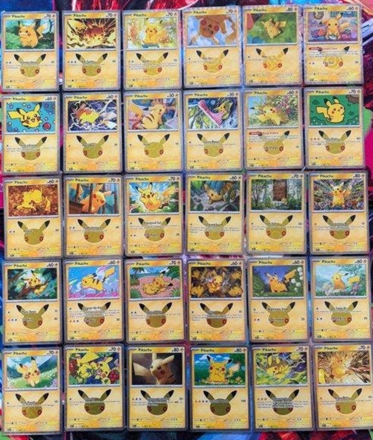 Pokémon Pikachu 25th Anniversary Kaarten Set, Ophalen of Verzenden, Zo goed als nieuw, Meerdere kaarten