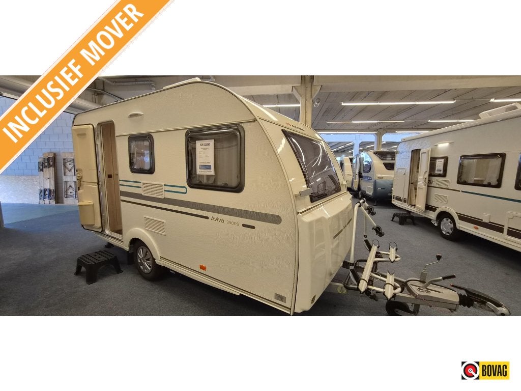 Adria Aviva 390 PS; voortent, mover, fietsenrek, Caravans en Kamperen, Schokbreker, Bedrijf, Treinzit, Adria