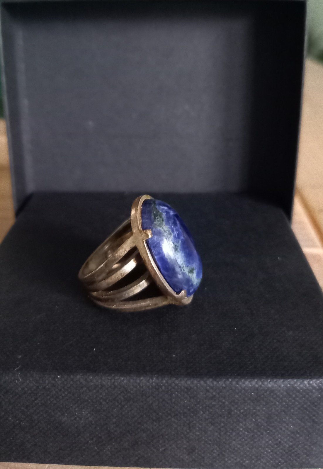 Vintage zilveren ring met edelsteen, 18 tot 19, Ophalen of Verzenden, Zo goed als nieuw, Dame