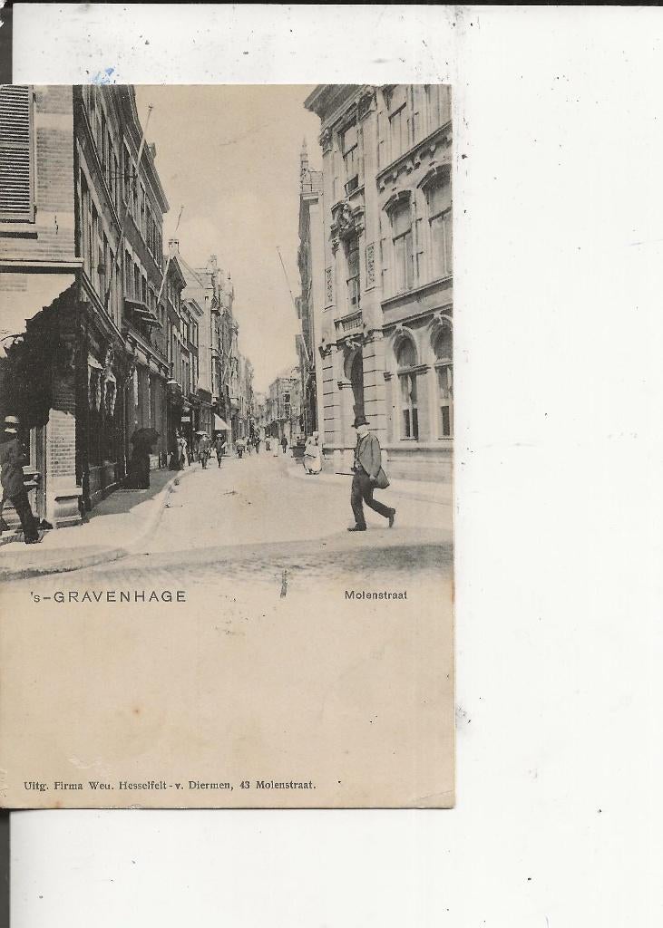 Den haag Molenstraat 19 oct 1906, Ophalen of Verzenden, Voor 1920, Gelopen, Zuid-Holland