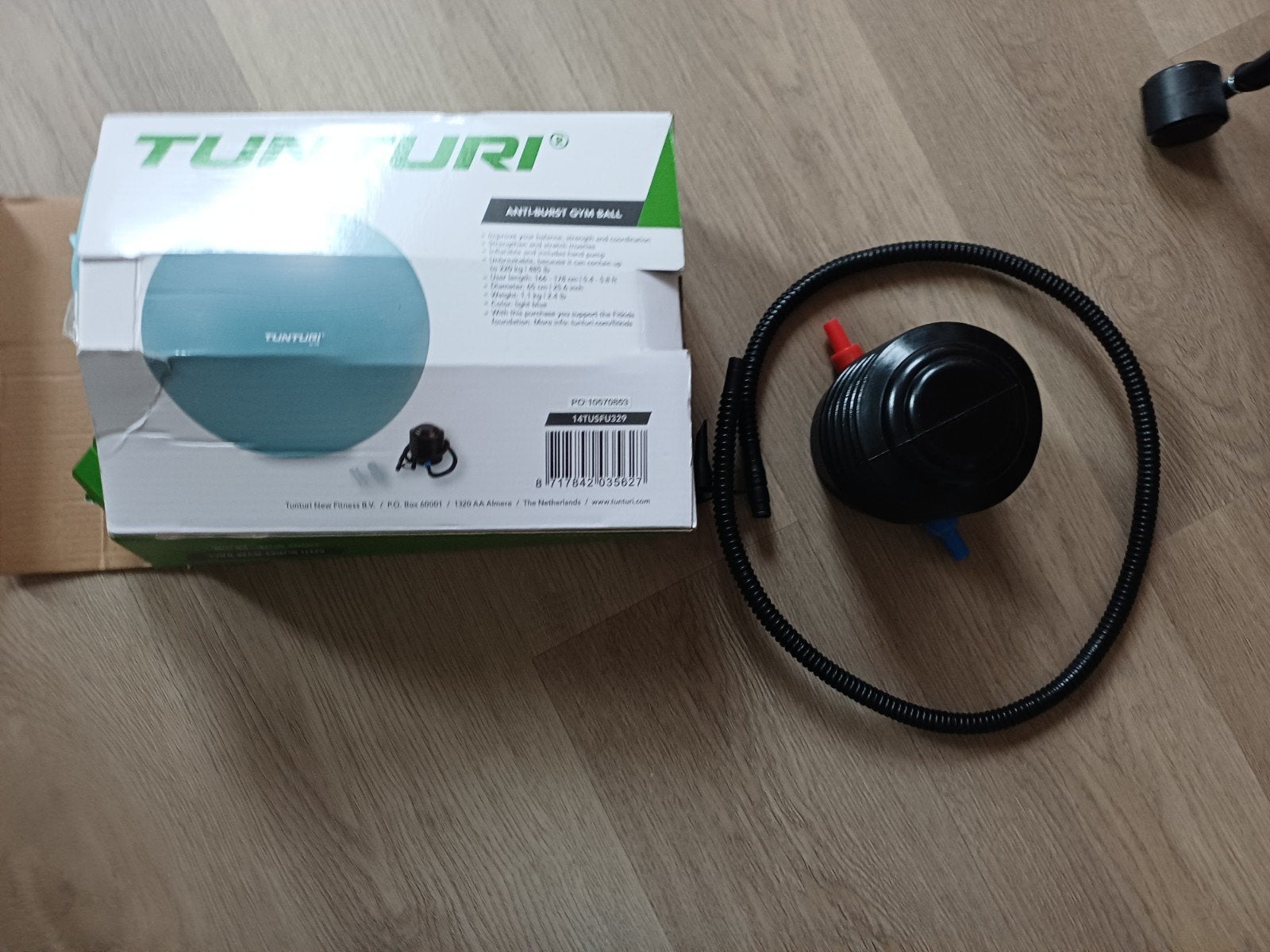 Tunturi Fitness bal met pomp 65cm, Ophalen of Verzenden, Zo goed als nieuw