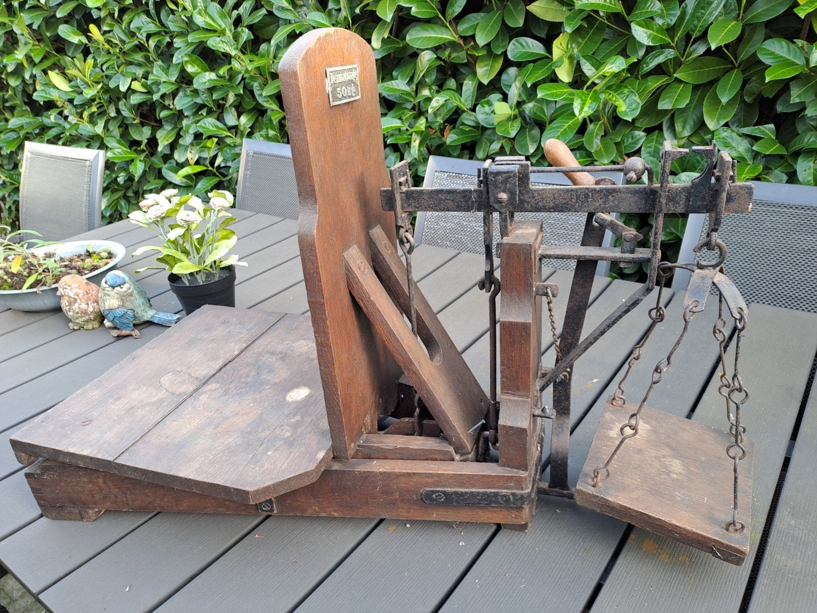 Bascule / weegschaal uit de jaren 30, Ophalen