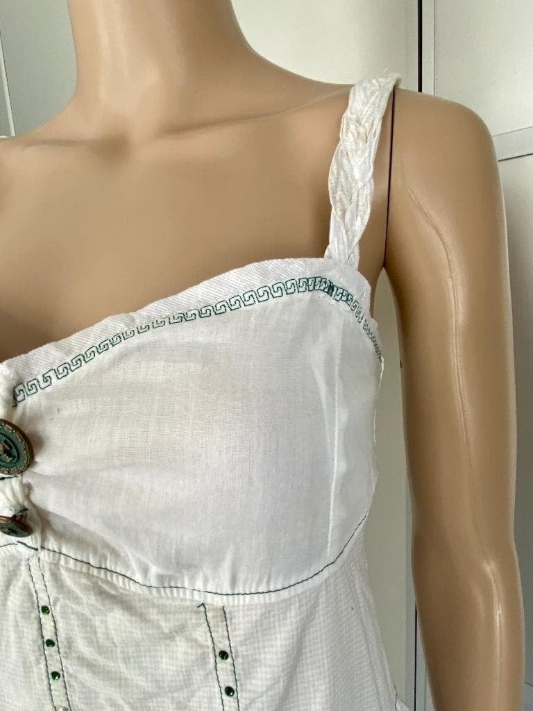 J368 Elisa Cavaletti maat S=36 jurk jurkje wit/beige, Kleding | Dames, Wit, Ophalen of Verzenden, Zo goed als nieuw, Knielengte