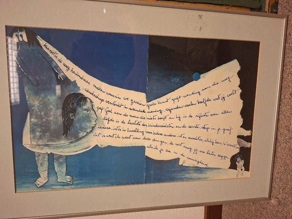 Zeefdruk Ans Wortel, Antiek en Kunst, Ophalen, Abstract, Zeefdruk