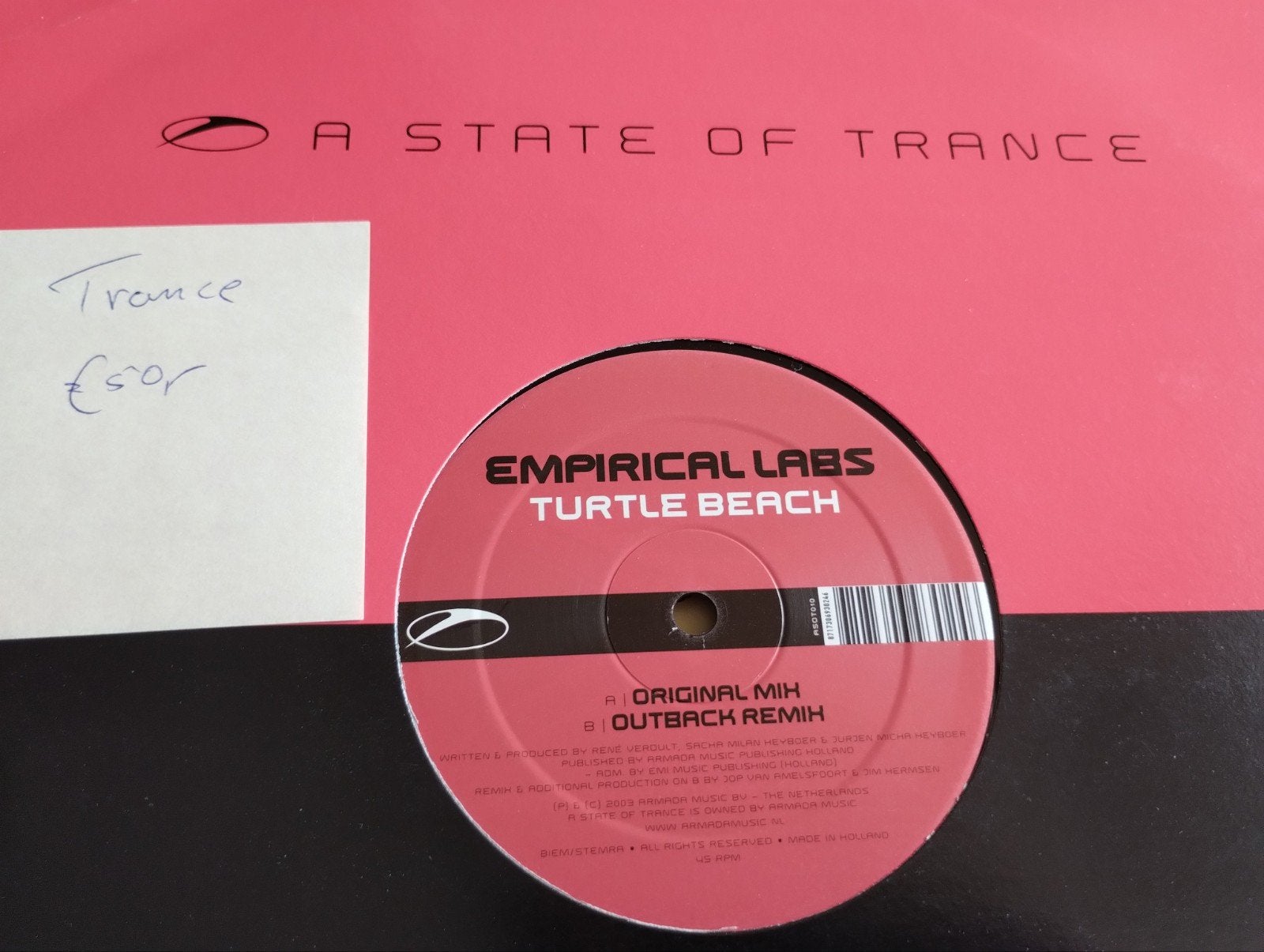 Empirical Labs - Turtle Beach 12" vinyl (A State of Trance), Cd's en Dvd's, Vinyl | Dance en House, LP, Gebruikt, Trance, Ophalen of Verzenden