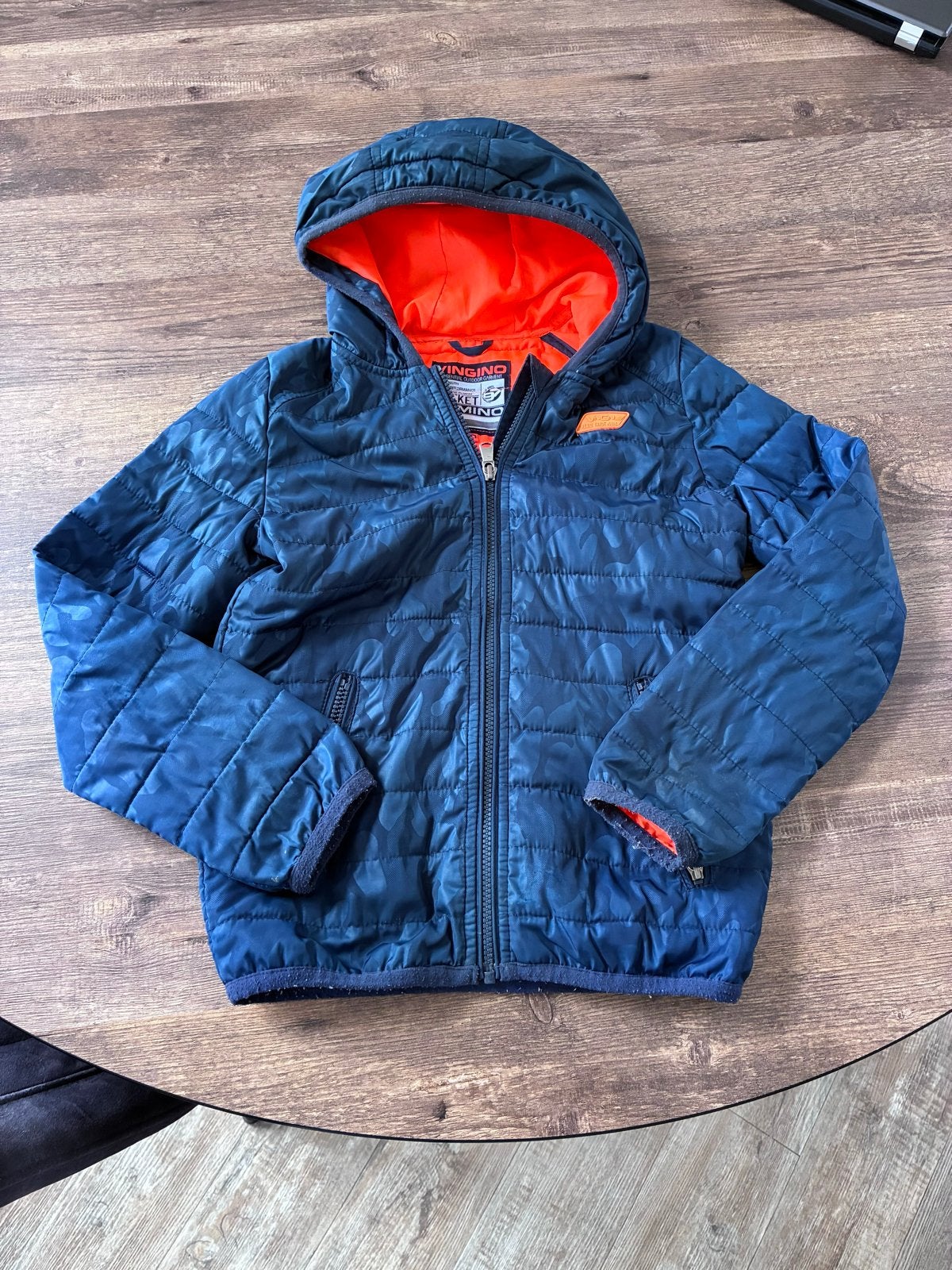 Vingino Tamino Jas Maat 10 Blauw/Oranje, Ophalen of Verzenden, Gebruikt, Jongen