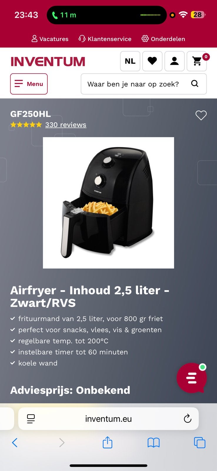 Airfryer, Ophalen, Zo goed als nieuw, Airfryer
