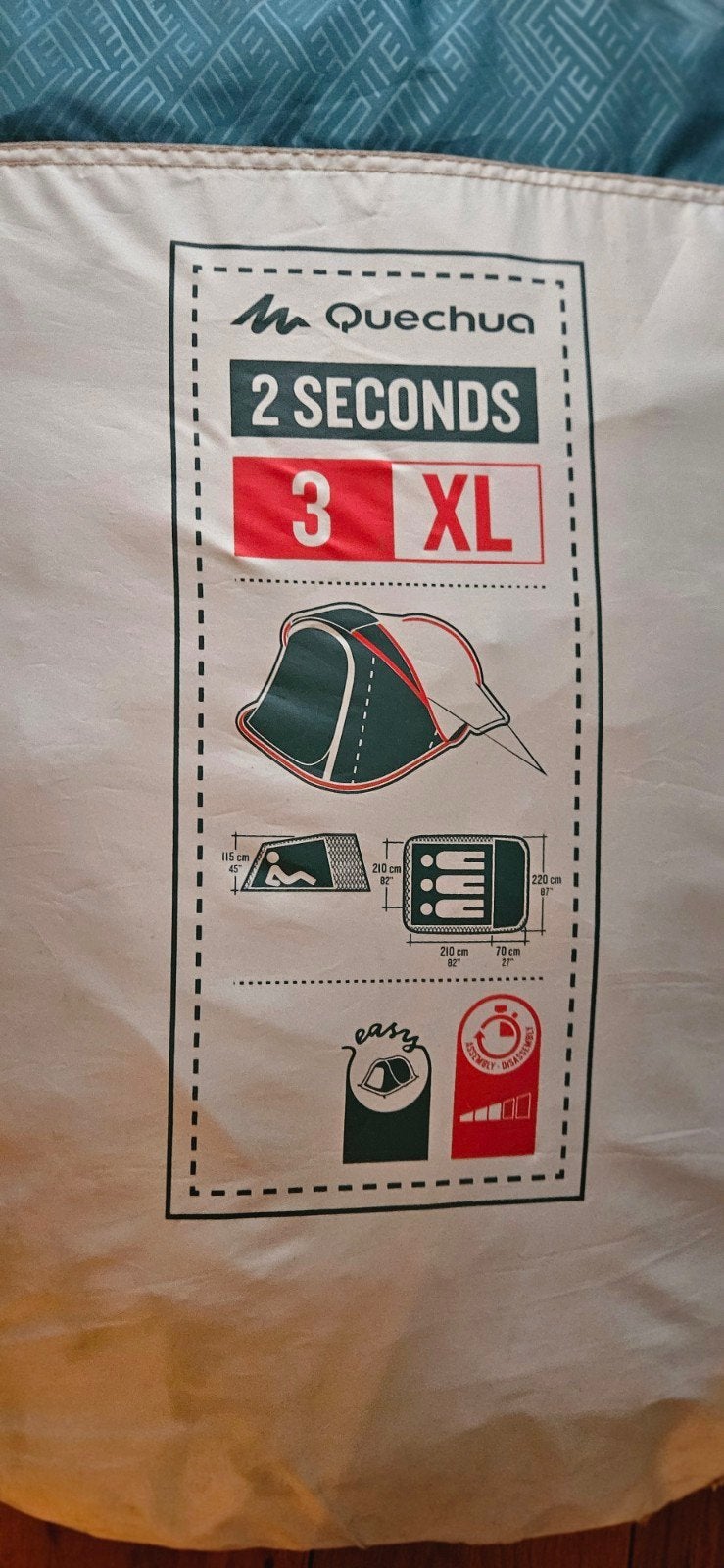 Queshua XL pop-up tent 2 tot 3 persoons, Ophalen, Zo goed als nieuw, Tot en met 3