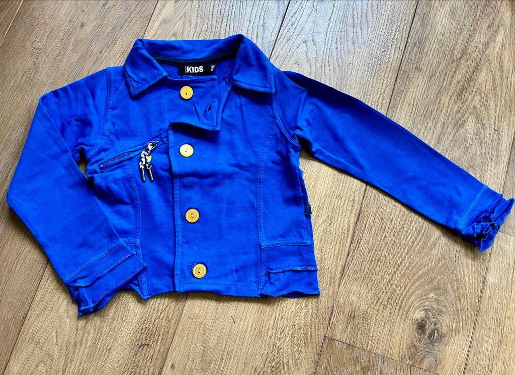 Europe Kids kobalt blauw jasje meisje - maat 110/116, Ophalen of Verzenden, Zo goed als nieuw, Meisje, Jas