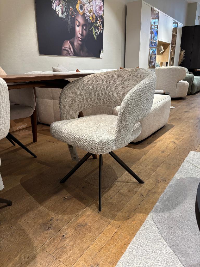 Malmo 2 stuks Eetkamerstoel met draaipoot memory zwart, Huis en Inrichting, Stoelen, Ophalen, Twee, Wit, Zo goed als nieuw