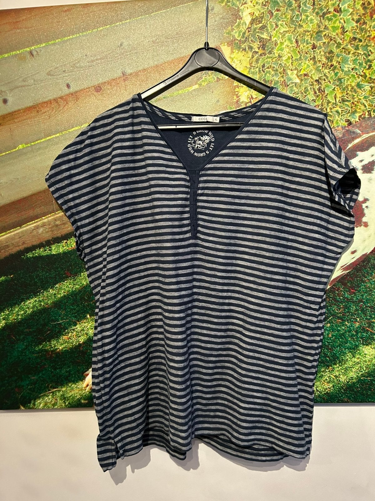 Cecil shirt gestreept / blauw - wit / XL, Kleding | Dames, T-shirts, Blauw, Maat 46/48 (XL) of groter, Ophalen of Verzenden, Korte mouw