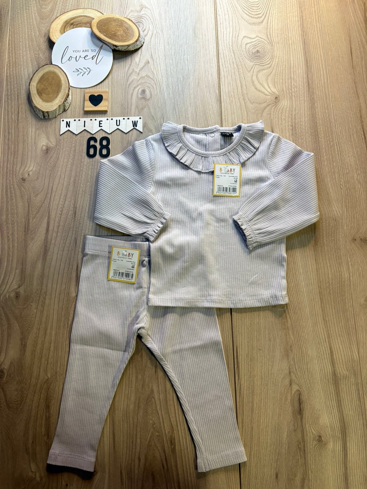 Baby meisje Wibra setje shirtje paars legging lila maat 68, Ophalen of Verzenden, Nieuw, Meisje, Setje