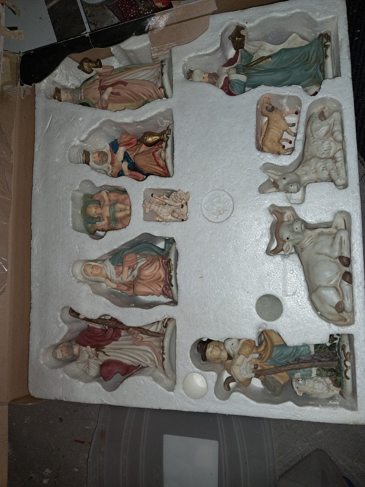 Kerststal Beelden Set - Porselein - Jaren '80/'90, Verzamelen, Ophalen, Gebruikt, Beeld(je), Christendom | Katholiek