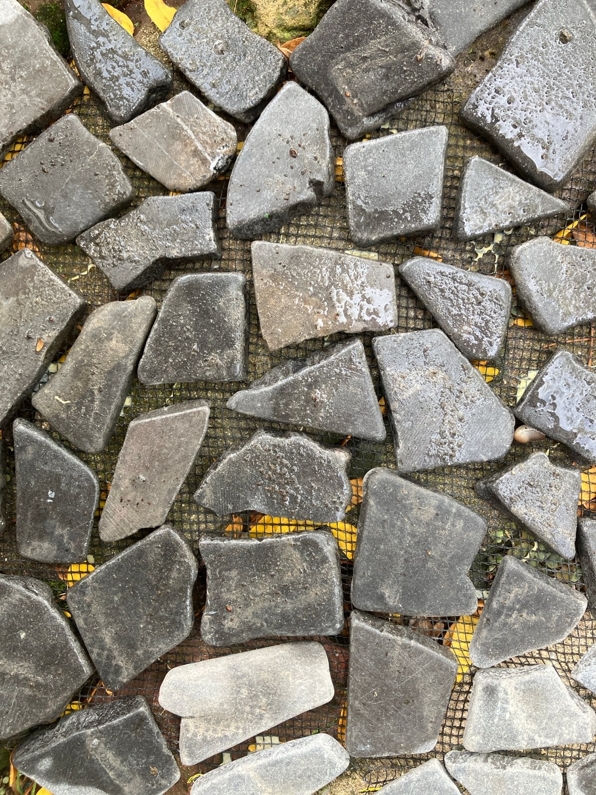 Natuursteen mozaïek matjes, antraciet/grijs 10 matjes, Overige materialen, Nieuw, Kei, Antraciet