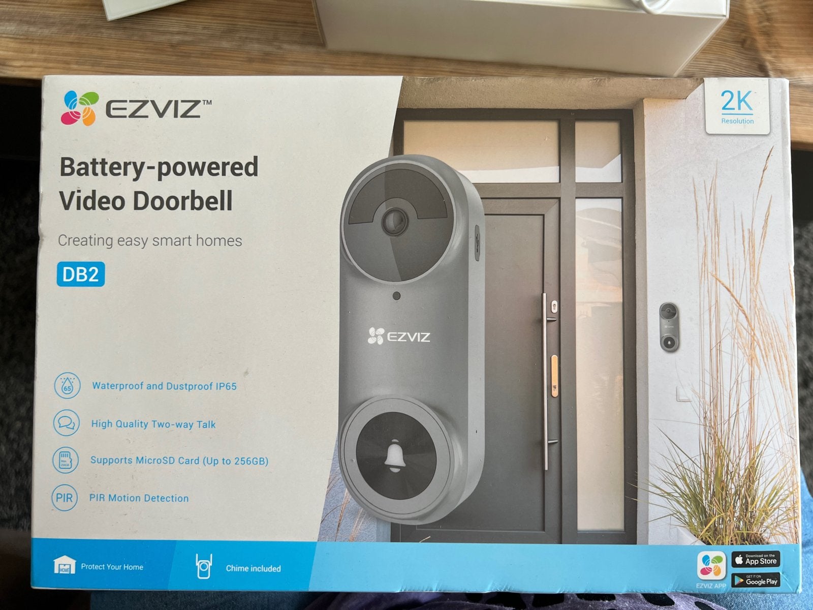 EZVIZ DB2 Batterij-aangedreven Video Deurbel 2K Resolutie, Huis en Inrichting, Deurbellen, Ophalen, Bewegingsdetectiesensor, Zo goed als nieuw