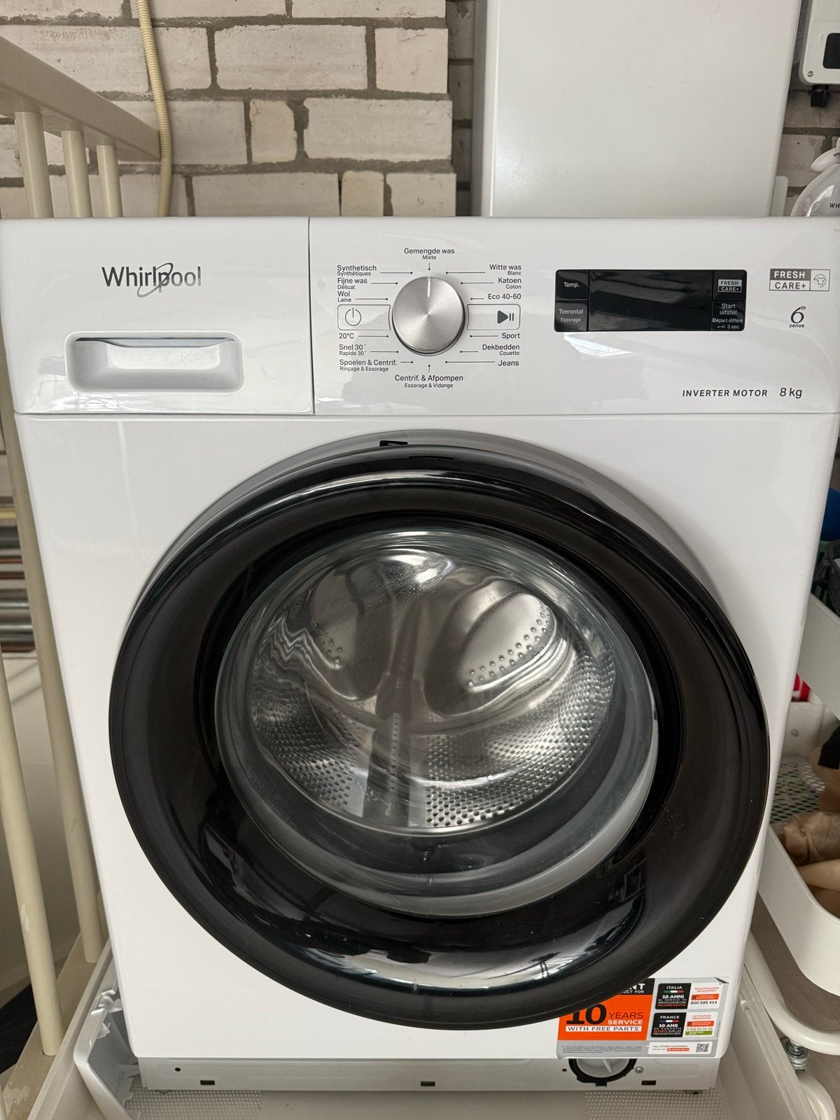 Whirlpool Wasmachine 8kg Inverter Motor - Zo goed als nieuw, Ophalen, 1200 tot 1600 toeren, 8 tot 10 kg, Zo goed als nieuw