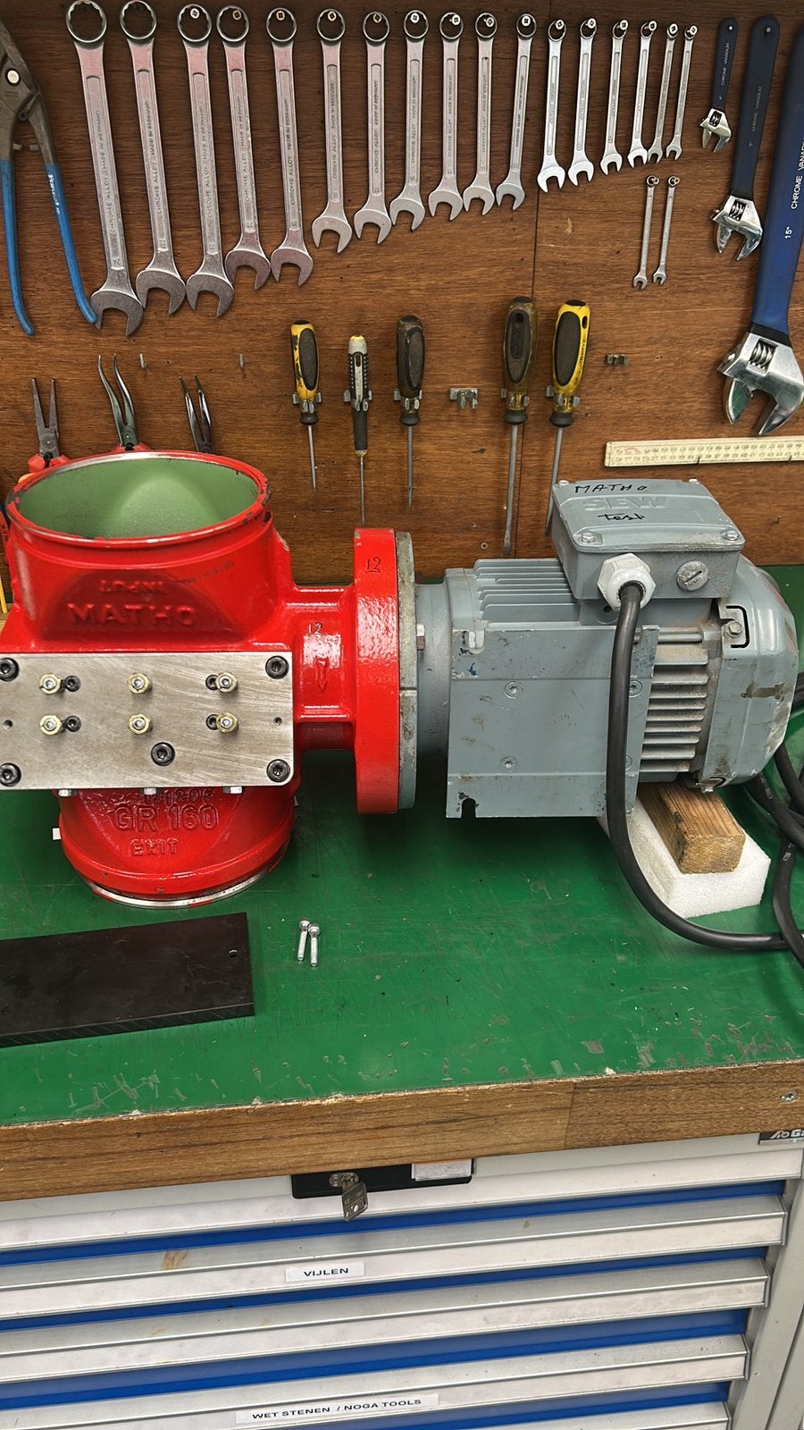 Matho GR160 en lundberg shredder MS 140 3 snij., Ophalen of Verzenden, Gebruikt