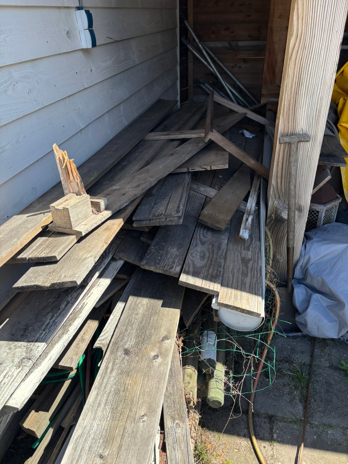 Gratis stapel hout (planken en balken), Ophalen, Gebruikt, Minder dan 25 mm, Overige typen