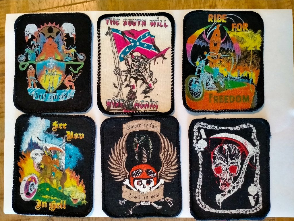 Rebel band metal biker motor patches kleding emblemen, Ophalen of Verzenden, Zo goed als nieuw