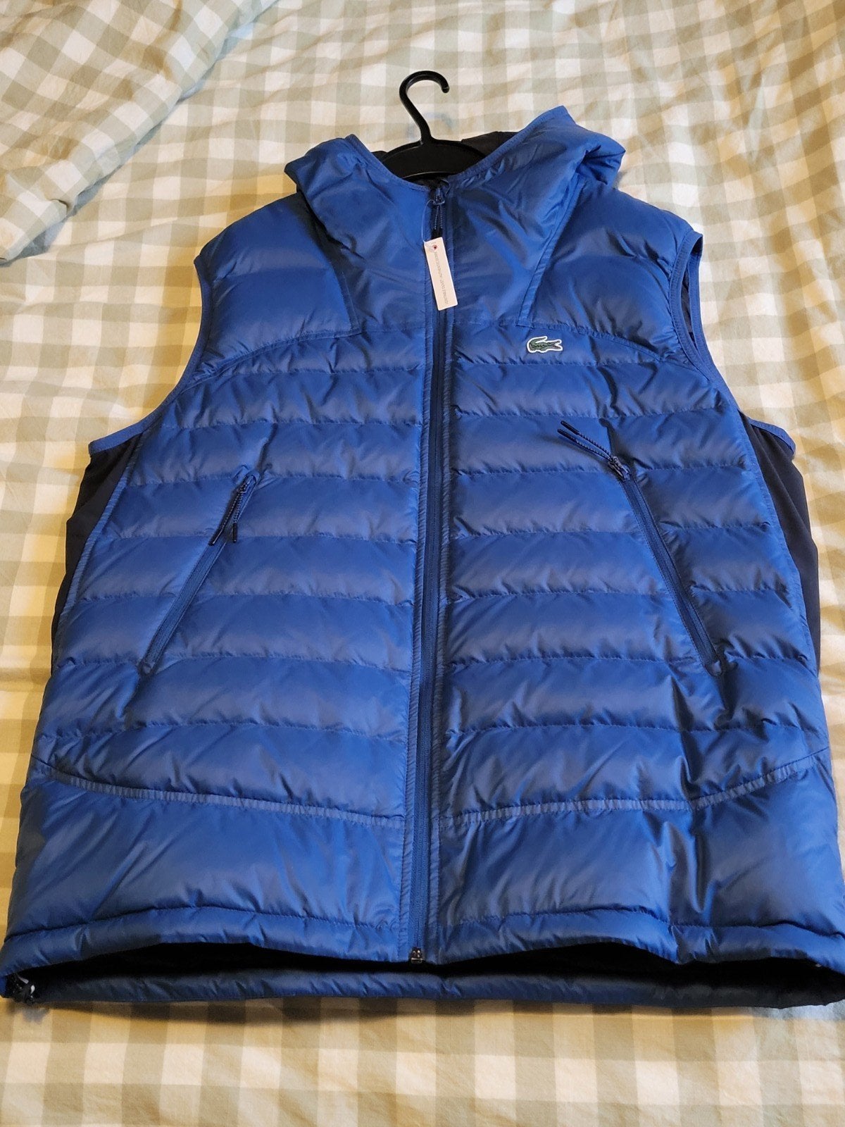 Blauwe Lacoste bodywarmer met capuchon, maat XL NIEUW!, Kleding | Heren, Blauw, Lacoste, Ophalen of Verzenden, Maat 56/58 (XL)