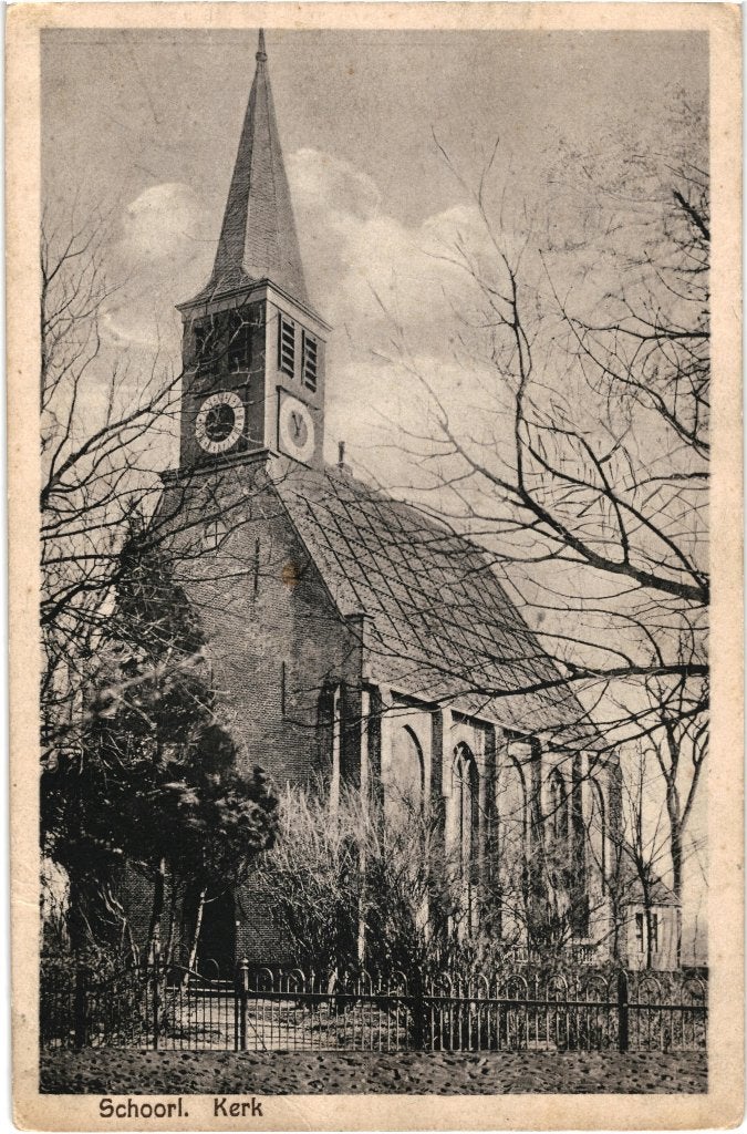 936121 Schoorl Kerk 1927 Gelopen met zegel, Ophalen of Verzenden, 1920 tot 1940, Gelopen, Noord-Holland