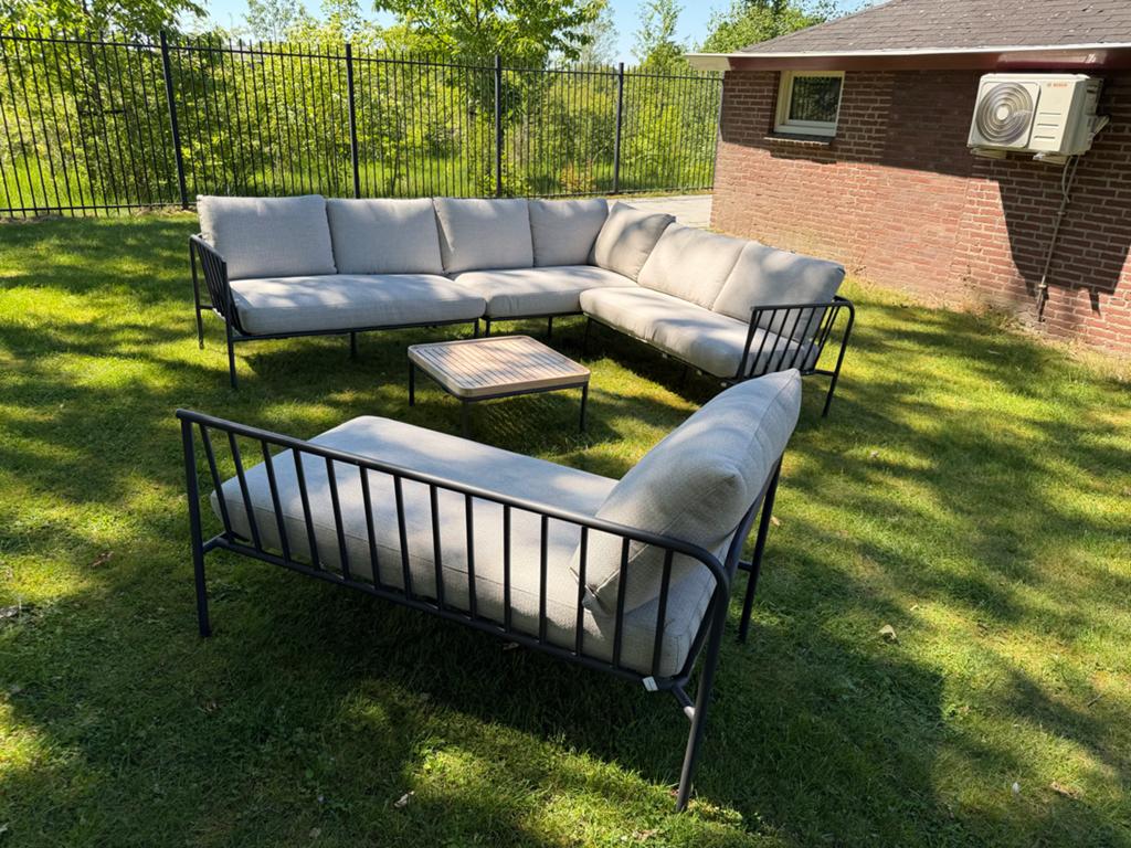 4 Seasons Outdoor Figaro Tuinset + ligbed - Zo goed als ni, Meer dan 8 zitplaatsen, Aluminium, Ophalen of Verzenden, Zo goed als nieuw