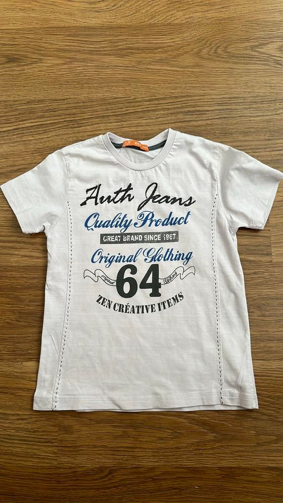 T-shirt met print 'Auth Jeans' maat 104/110, Ophalen of Verzenden, Gebruikt, Jongen, Shirt of Longsleeve