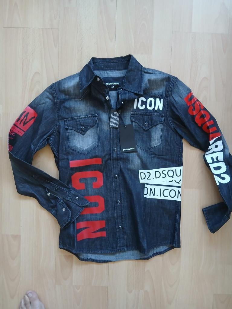 Dsquared icon heren blouse maat m, Ophalen of Verzenden, Zo goed als nieuw, Blauw, Halswijdte 38 (S) of kleiner