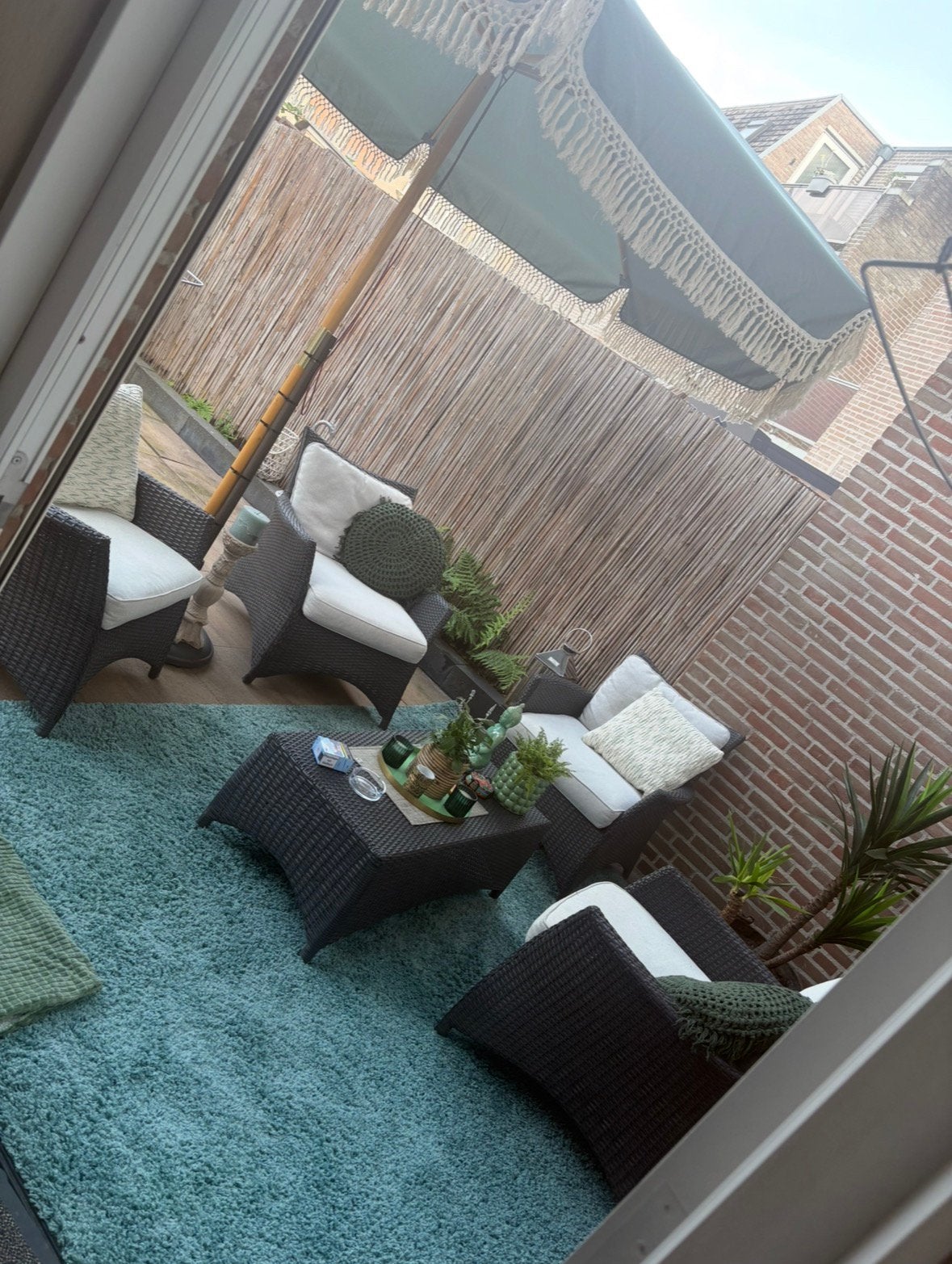 Zwarte tuinset, Tuin en Terras, Tuinsets en Loungesets, 4 zitplaatsen, Kunststof, Gebruikt, Ophalen of Verzenden