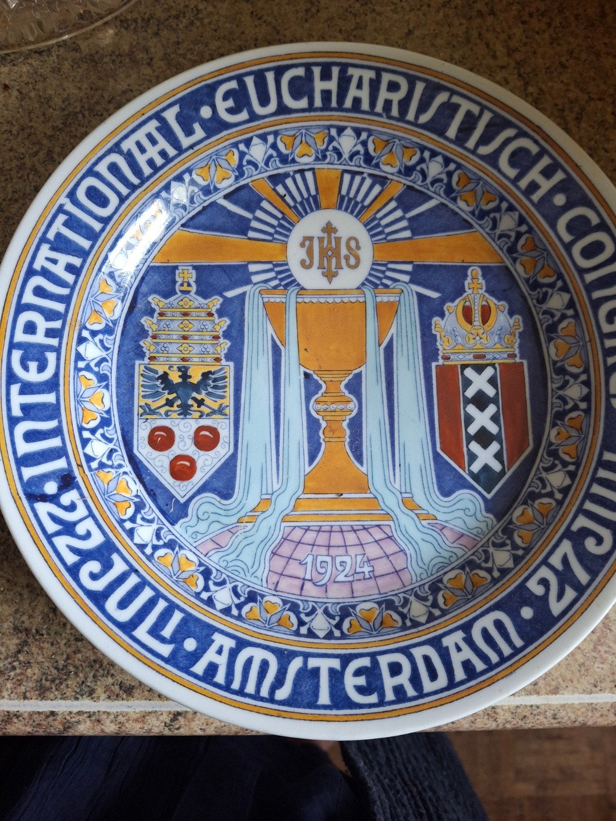 antiek wandbord Eucharistisch Congres 1924, Ophalen of Verzenden