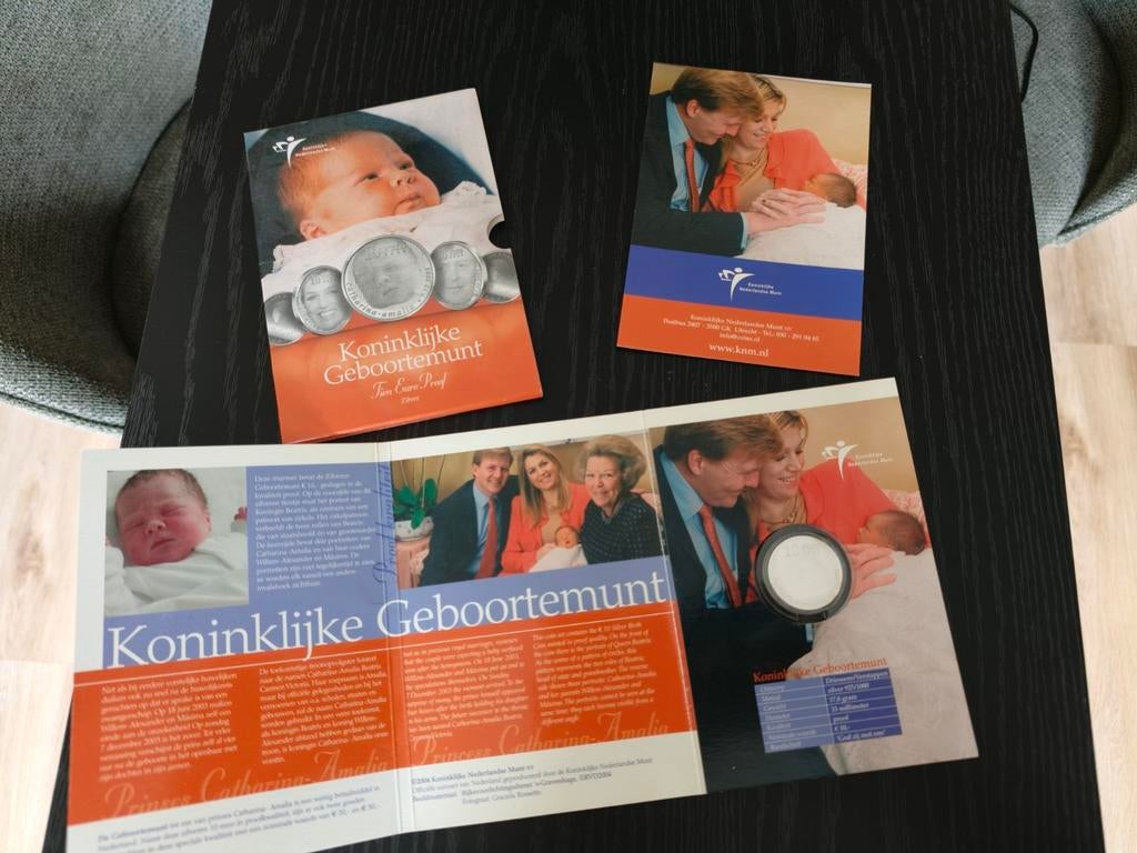 Geboortemunt Prinses Amalia 10 Euro Zilver Proof, Postzegels en Munten, Munten | Nederland, Ophalen of Verzenden