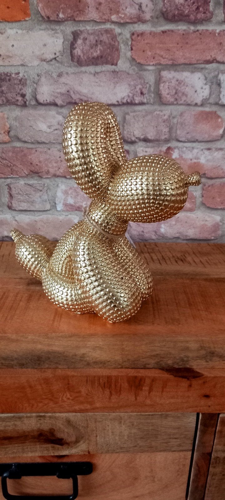 Evergreen:Grote 26cm Goudkleurig Zittende Ballonhond Beeld, Ophalen of Verzenden, Nieuw, Dier