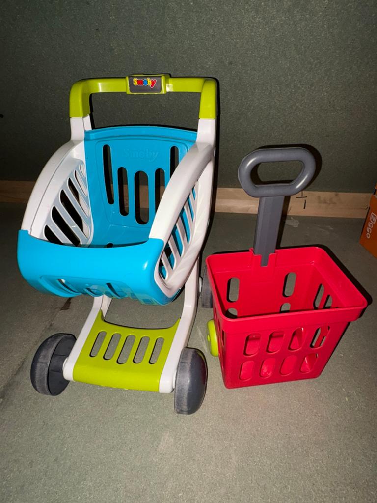 Speelgoed winkelwagentje en mandje, Ophalen, Zo goed als nieuw, Kunststof