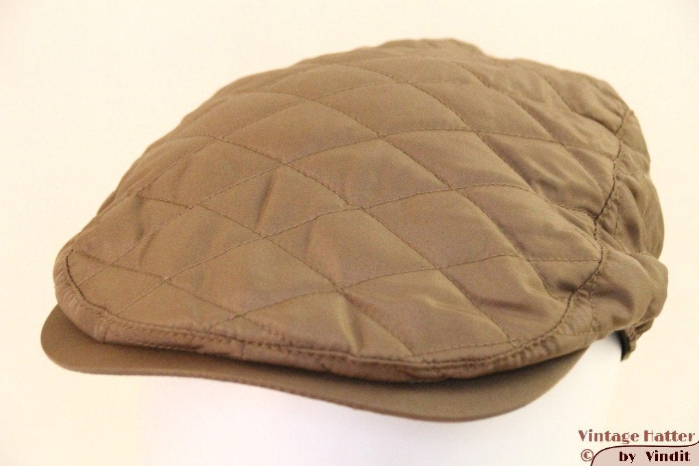 Flatcap Platte pet Hawkins kaki doorgestikt maat 60 Nieuw, 60 cm (XL, 7½ inch) of meer, Nieuw, Ophalen of Verzenden, Pet