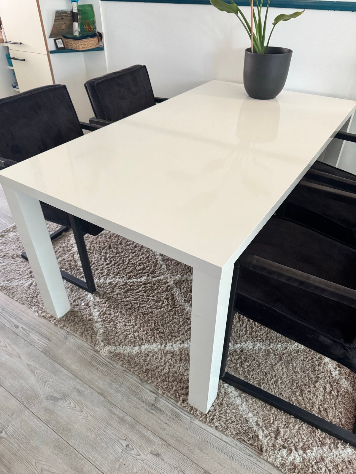 Eettafel en salontafel - Wit, modern design, Ophalen, Overige materialen, Gebruikt, 50 tot 100 cm