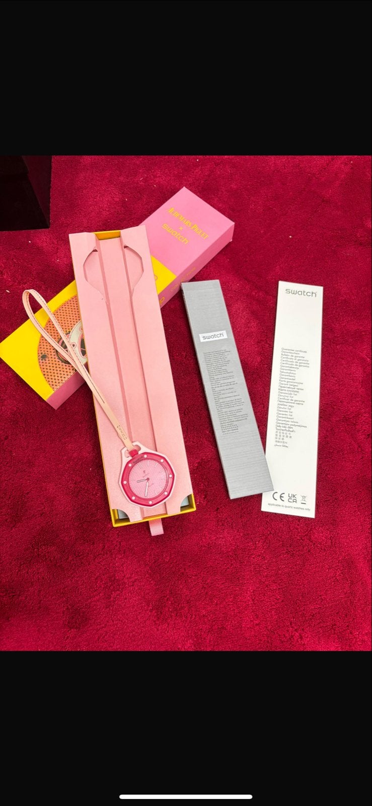 AP X SWATCH Horloge ROZE, Sieraden, Tassen en Uiterlijk, Horloges | Dames, Kunststof, Polshorloge, Swatch, Nieuw