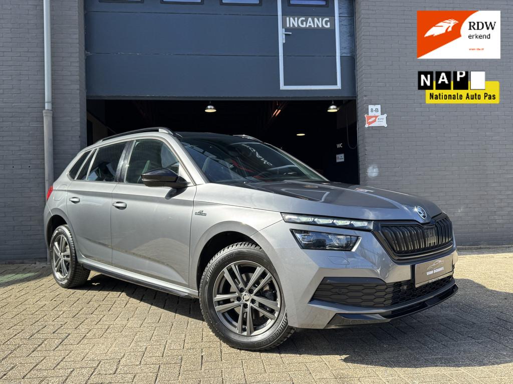 Skoda Kamiq 1.0 TSI Monte Carlo ClimaC.CruiseC.Navi.Panodak., Auto's, Voorwielaandrijving, Stof, Gebruikt, Zwart