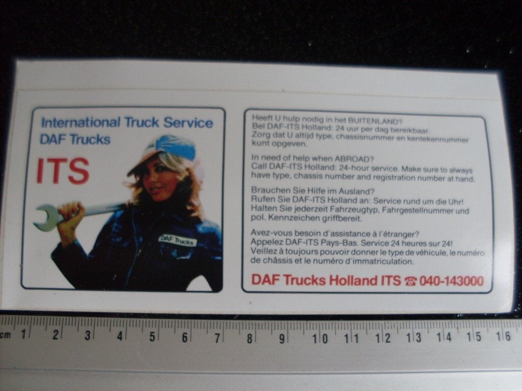 sticker ITS international truck service daf trucks logo, Verzenden, Zo goed als nieuw, Auto of Motor