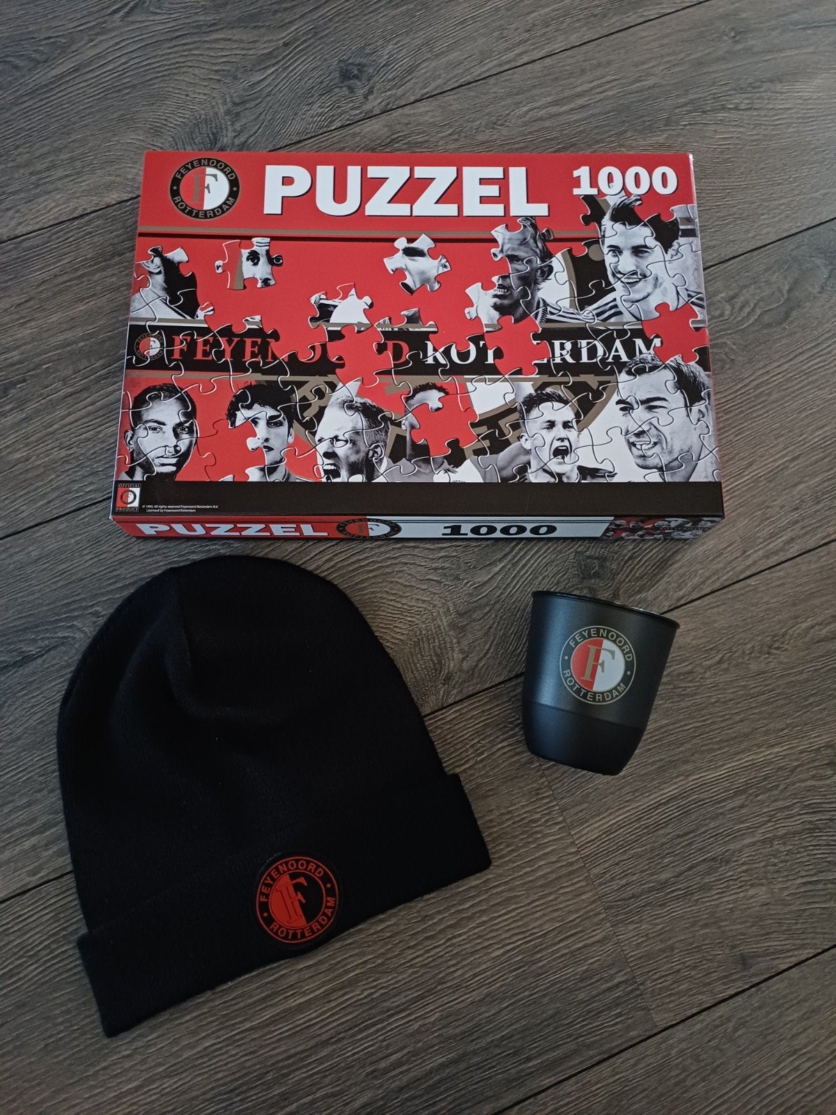 Feyenoord muts, puzzel en beker, Ophalen, Zo goed als nieuw, Feyenoord, Overige typen