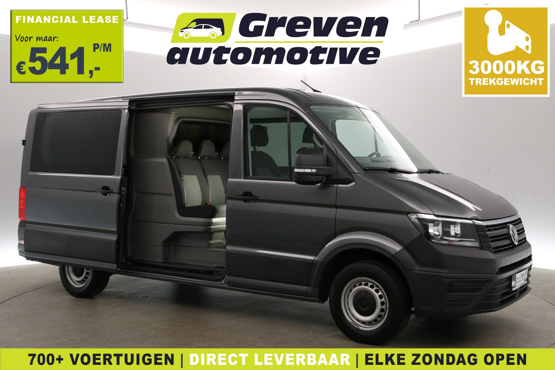 Volkswagen Crafter 2.0 TDI 140PK L3H2 | DC | 6 Zits | Airco, Stof, Gebruikt, Verwarmde buitenspiegels, 4 cilinders
