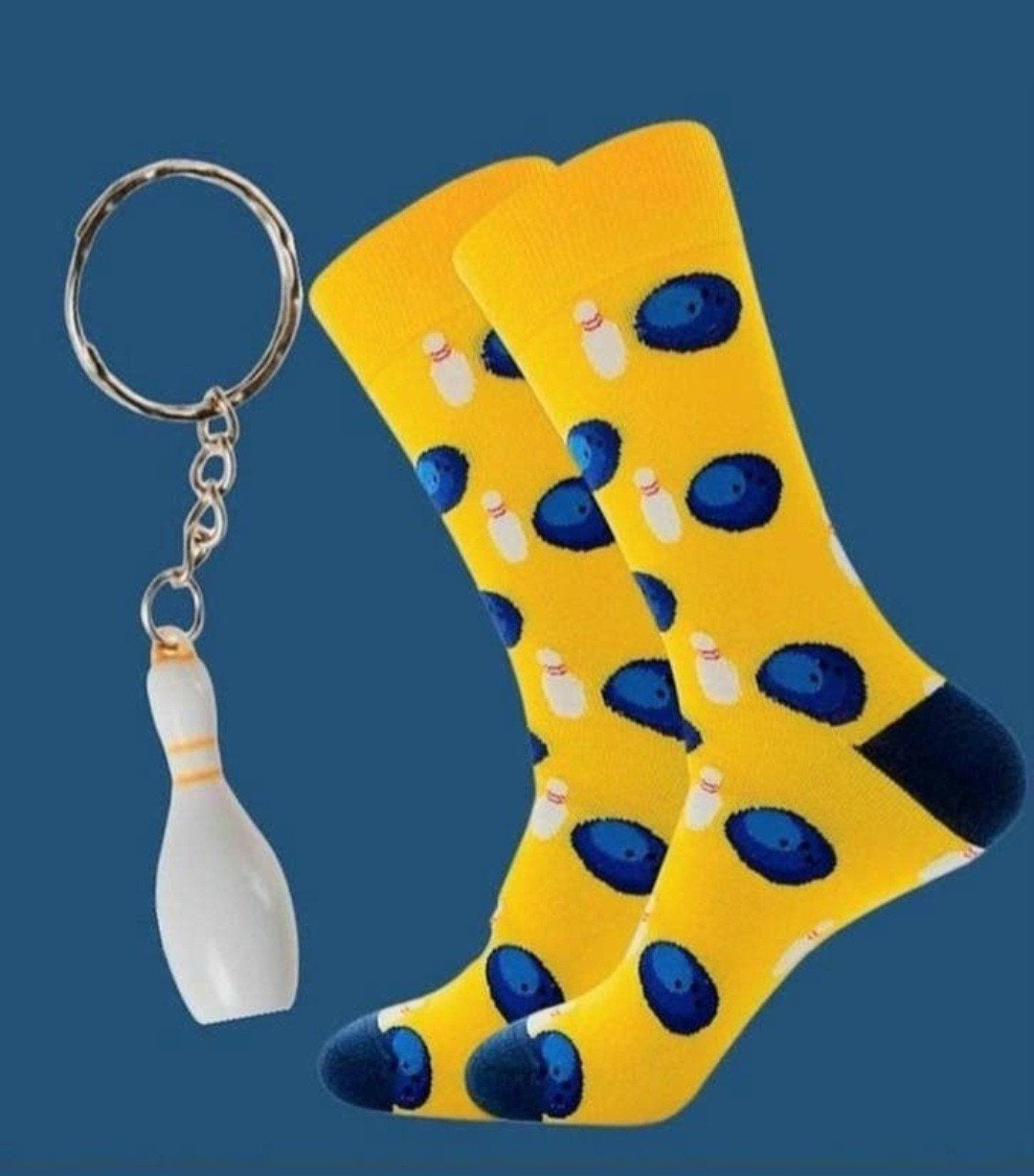 BOWLING SOKKEN + SLEUTELHANGER BOWLING KEGEL, Ophalen of Verzenden, Nieuw