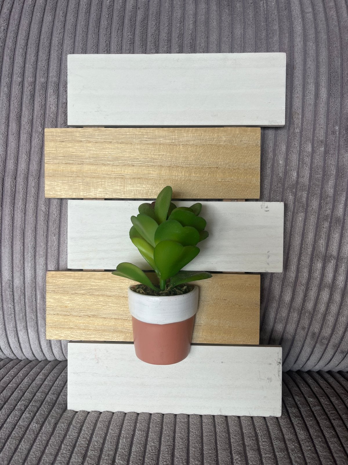 Decoratieve wandplank met kunstplantje, Hout, Meerkleurig, Ophalen of Verzenden, Zo goed als nieuw