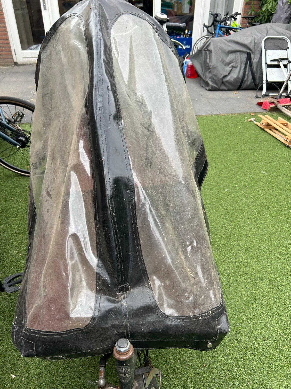 Bakfiets met huif - Gebruikt, Terugtraprem, Gebruikt, Huif, 2 kinderen