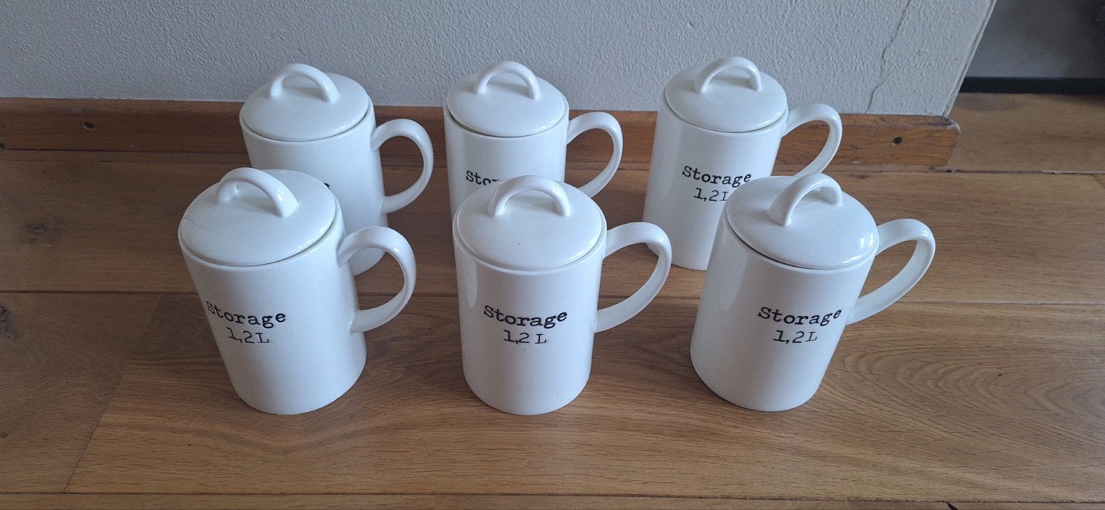 6x voorraadpotten Storage jar 1.2 L, Huis en Inrichting, Overige typen, Nieuw, Ophalen of Verzenden, Overige stijlen