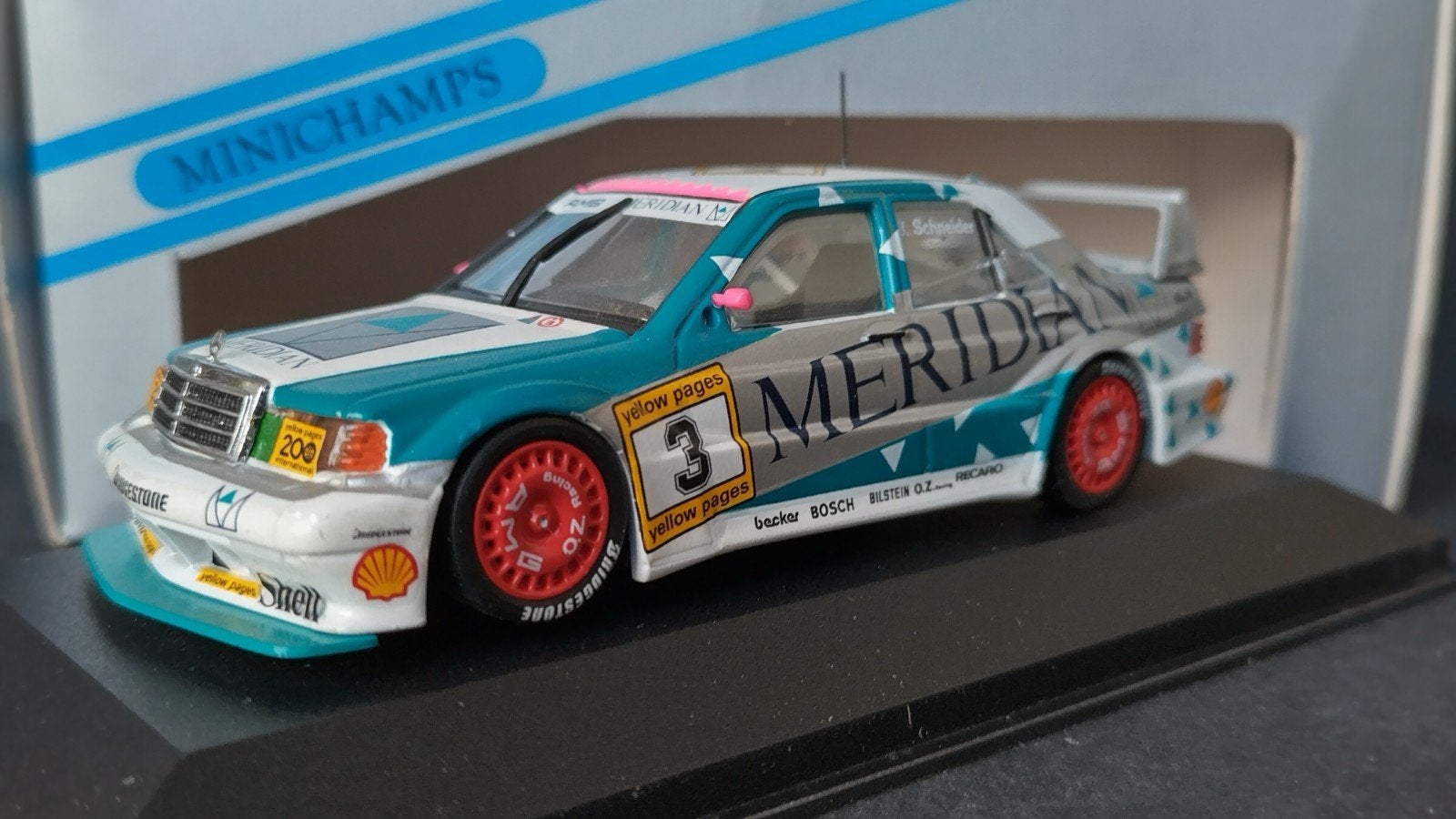 Mercedes Benz 190 DTM Evo2 Meridian Schneider minichamps Pol, Auto, ., Nieuw, Ophalen of Verzenden
