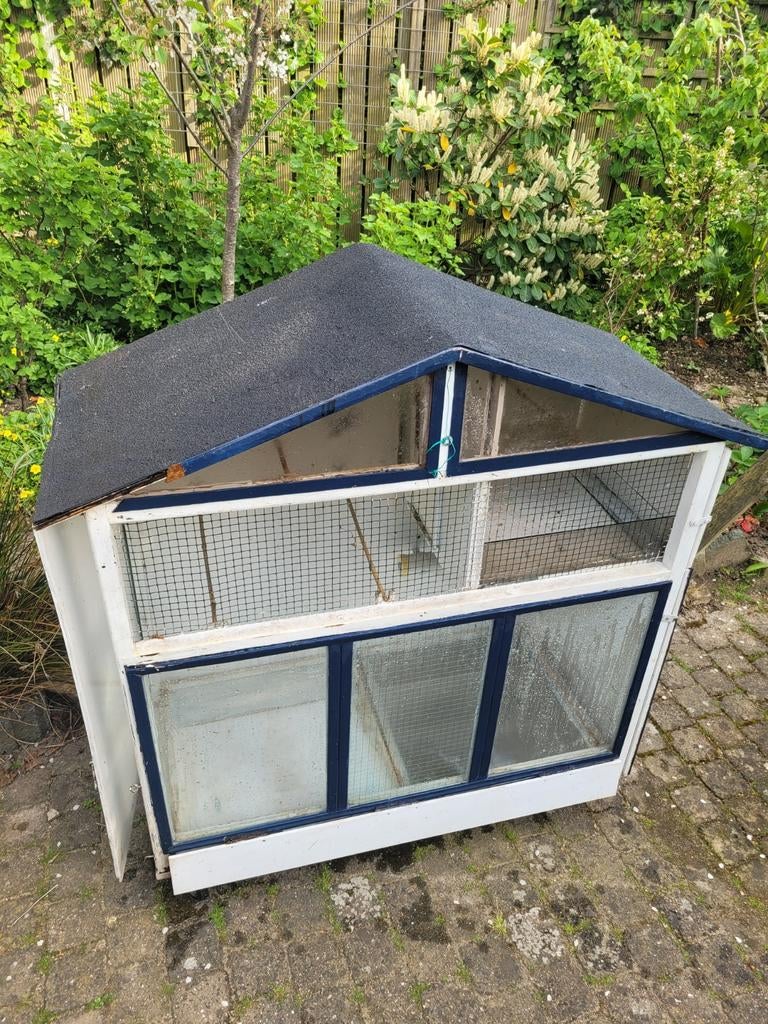 Kleine volière op wielen, Ophalen, Gebruikt, Hout, Volière