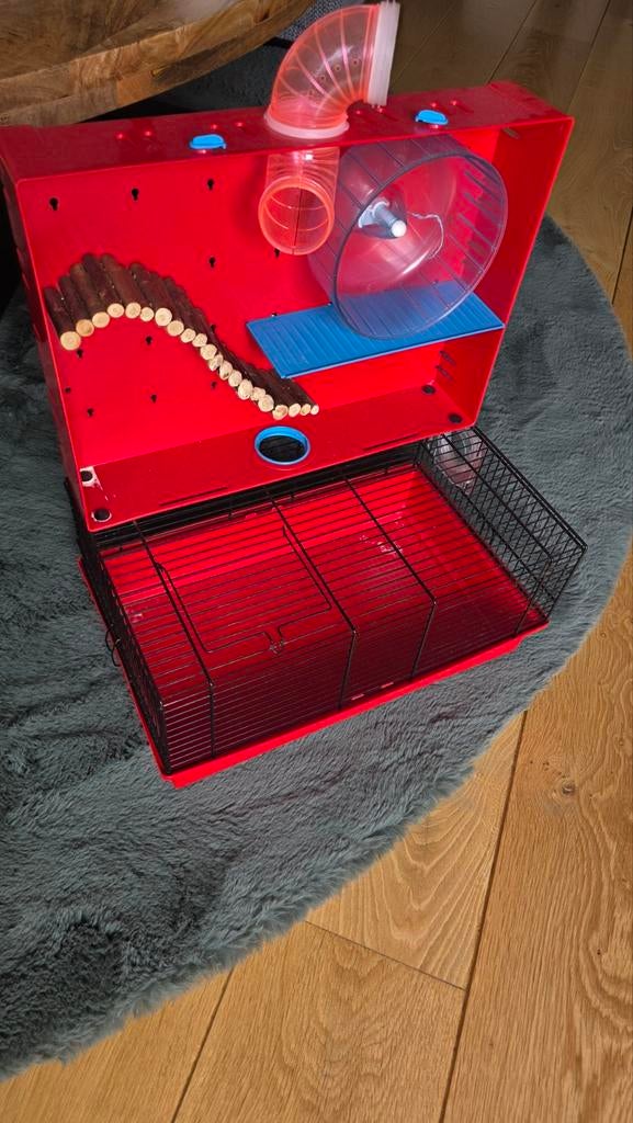 Hamster kooi, Dieren en Toebehoren, Knaagdieren en Konijnen | Toebehoren, Ophalen, Zo goed als nieuw, Loopwiel of Rad