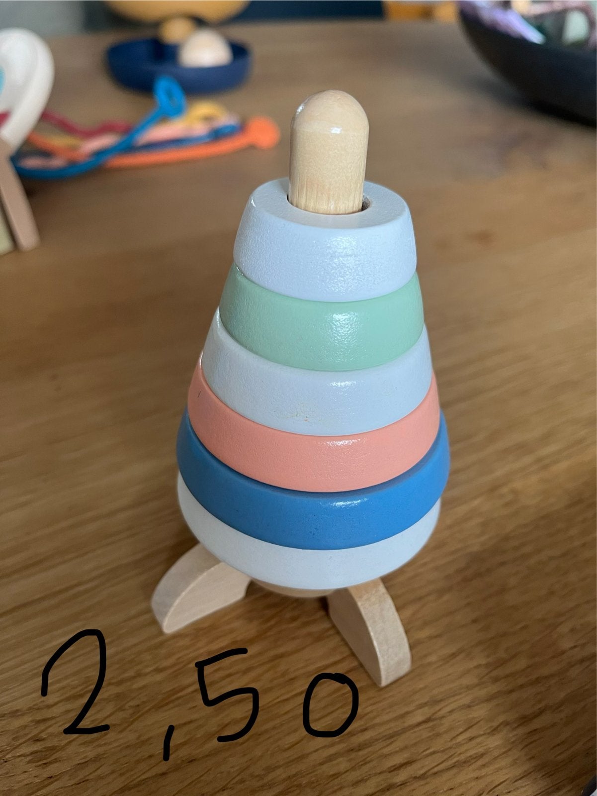 Houten stapeltoren in pastelkleuren, Ophalen of Verzenden, Zo goed als nieuw, Overige typen