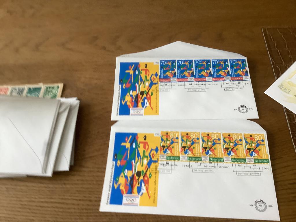 No1931 Afwijkend E310 strip van 5 met tab Nederland jaargang, Ophalen, Onbeschreven, Nederland