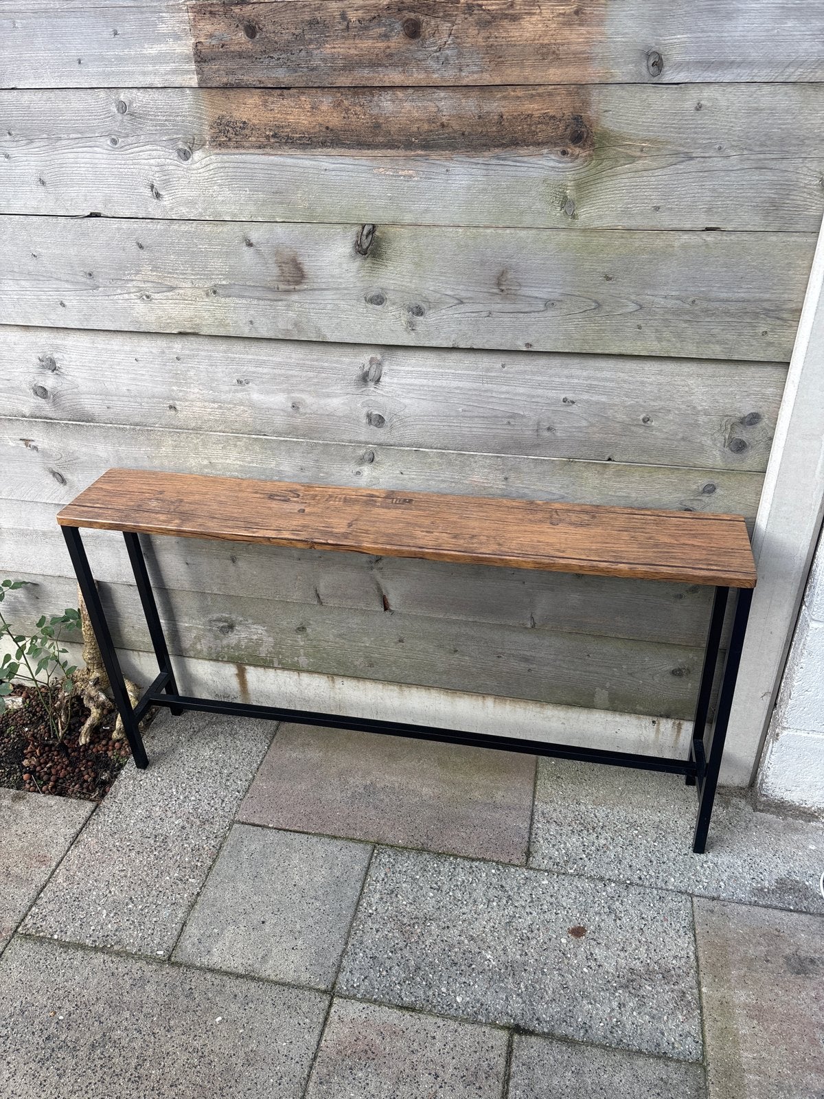 Tafel voor achter bank - Hout en Metaal - 120x20x64 cm, Minder dan 50 cm, Gebruikt, Overige materialen, 100 tot 150 cm